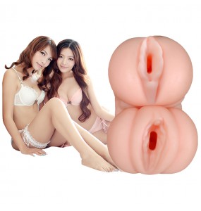 JEUSN - Black Cavity Dual-Hole Masturbator (Vaginal Sex - Vaginal Sex)